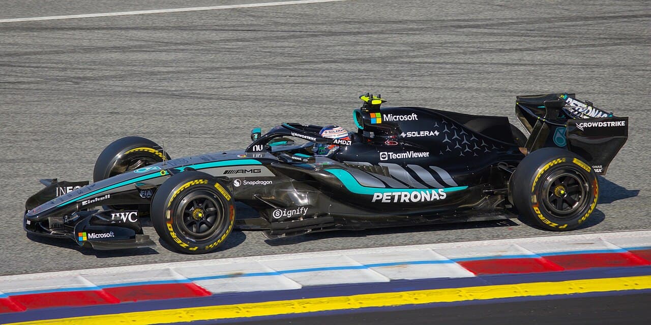 Mercedes W17 — Mercedes 2026 Formula 1 car on track
