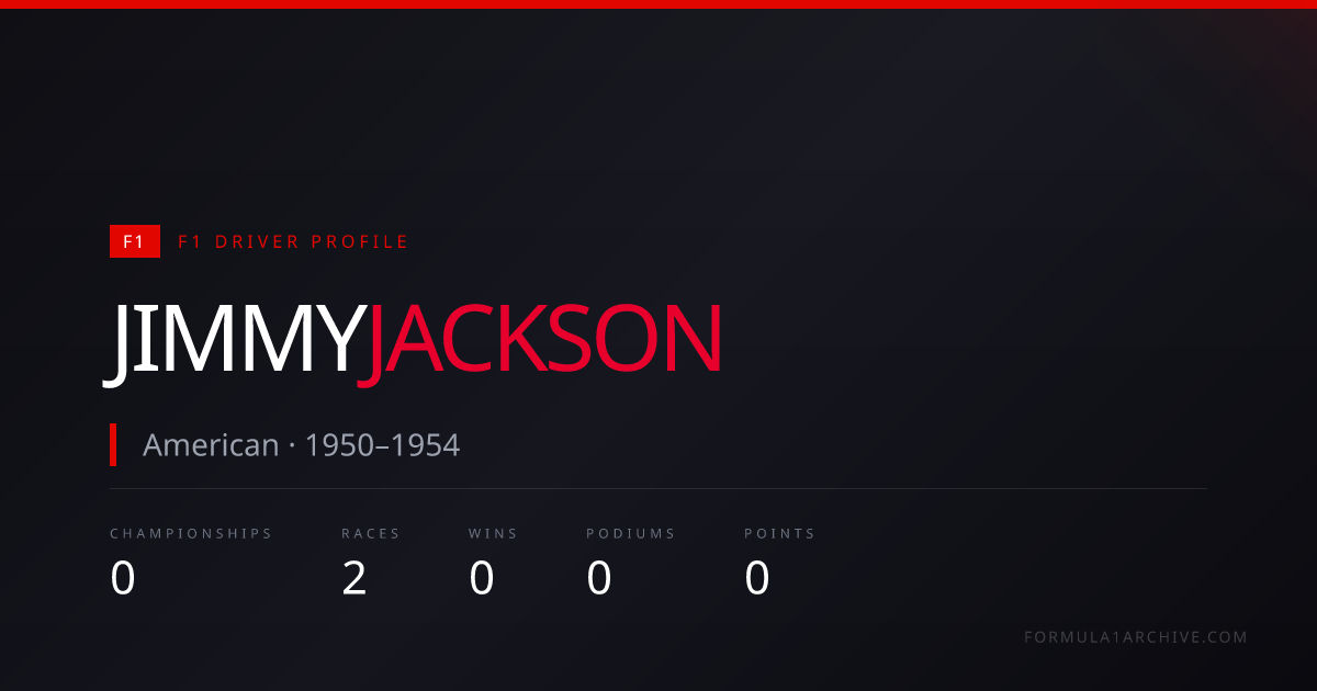 Jimmy Jackson — F1 Career Stats, Races & Results | F1 Archive