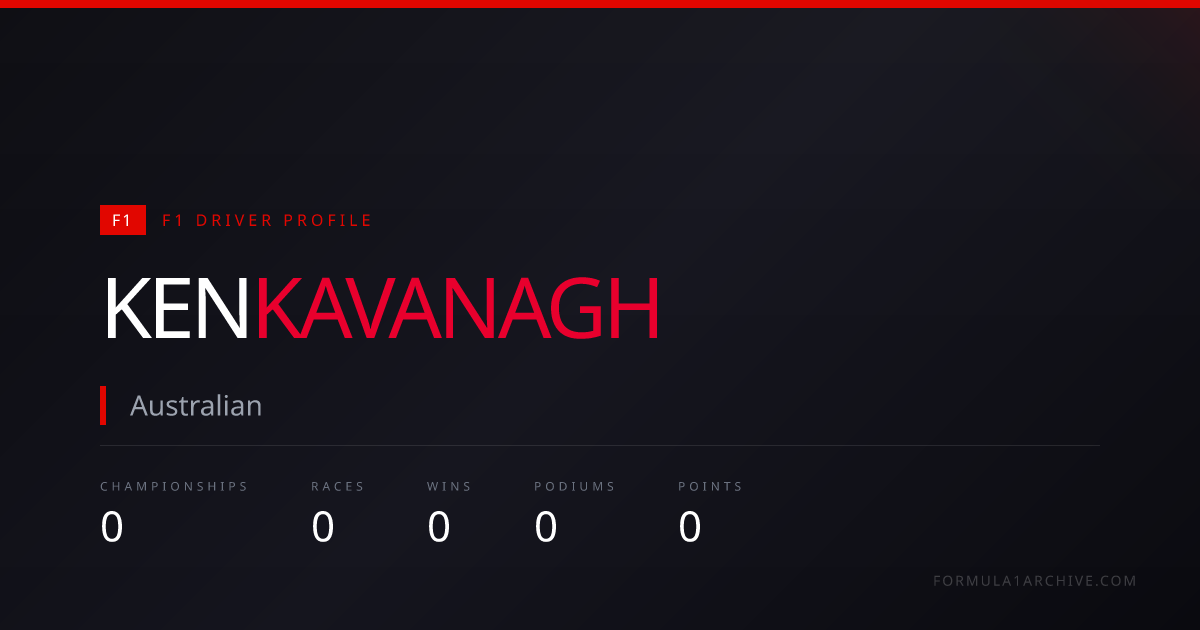 Ken Kavanagh — F1 Stats, Wins, Races & Career History | F1 Archive